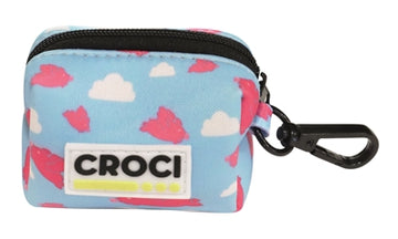 Croci Poop Bag Holder Fliegende Schweine Blau/Rosa 6X4 CM