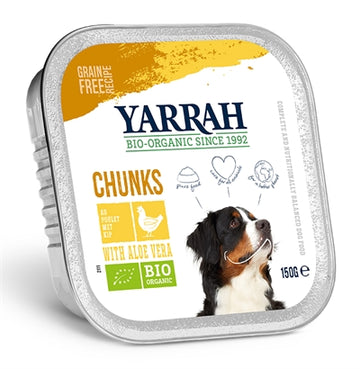 Yarrah Dog Alu Chunks Huhn / Aloe Vera In Sauce Getreide Frei 12X150 GR
