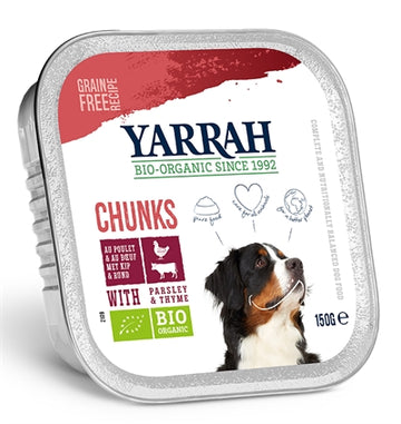 Yarrah Dog Alu Rindfleischstücke Mit Petersilie/Thymian In Sauce Getreidefrei 12X150 GR