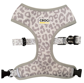 Croci Hundegeschirr Leopard Zweiseitig Grau/Grün 42-55 CM