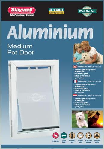 Petsafe Haustiersichere Hundeklappe Bis Zu 18 Kg Aluminiumweiss 620