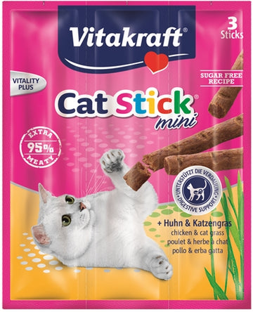 Vitakraft Cat-Stick Mini Huhn/Katzengras 3 ST