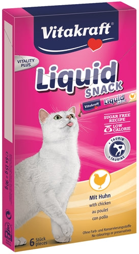Vitakraft Katze Flüssiger Snack Huhn &amp; Taurin 6 ST