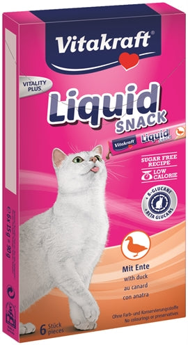 Vitakraft Katze Flüssiger Snack Ente &amp; B-Glucan 6 ST