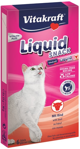 Vitakraft Katze Flüssiger Snack Rindfleisch &amp; Inulin 6 ST