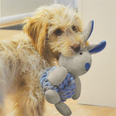 Little Rascals Kleine Racker Knottie Häschen Seilball Kaninchen Blau 20X15X8 CM