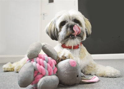 Little Rascals Kleine Racker Knottie Häschen Seilball Kaninchen Rosa 20X15X8 CM