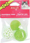Zolux Katzenspielzeug Bälle Grün 4 CM 3 ST