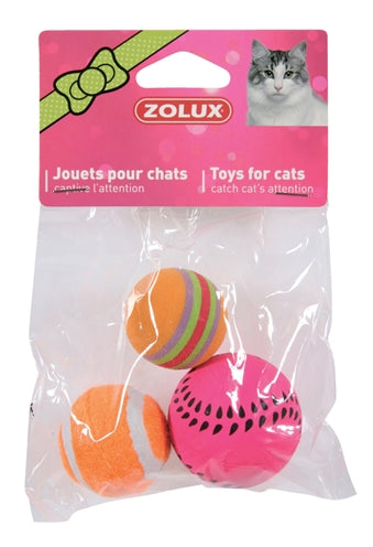 Zolux Katzenspielzeug Bälle Sortiert 4 CM 3 ST