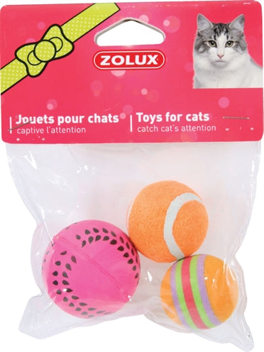 Zolux Katzenspielzeug Bälle Sortiert 4 CM 3 ST