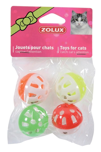 Zolux Katzenspielzeugball Mit Glocke Sortiert 3 CM 4 ST