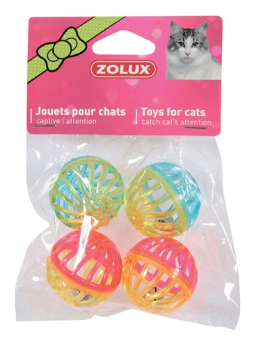 Zolux Katzenspielzeug Ball Twist Mit Glocke Assortiert 4 CM 4 ST