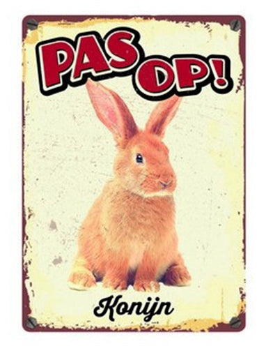 Plenty Gifts Uhrtafel Blechkaninchen 15X21 CM