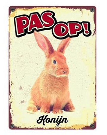 Plenty Gifts Uhrtafel Blechkaninchen 15X21 CM