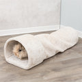 Trixie Spiel Tunnel Kaninchen / Meerschweinchen Plüsch Beige 80X27X21 CM