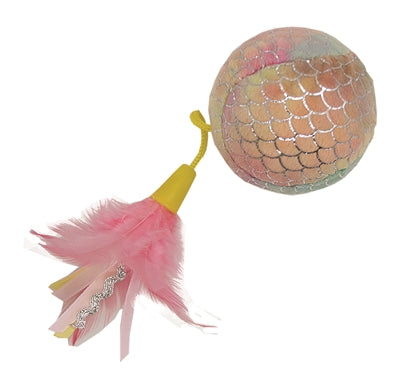 Cat 'N' Caboodle Happy Cap Meerjungfrauenball Gross Mit Federn Rosa 30X8X8CM