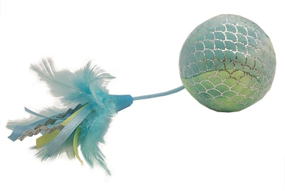 Cat 'N' Caboodle Happy Cap Meerjungfrauenball Gross Mit Federn Blau 30X8X8CM