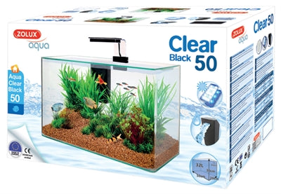 Zolux Aquarium Clear Kit Schwarz 32 LTR 50X25X38 CM