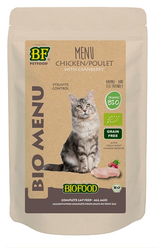 Biofood Bio-Lebensmittel Bio-Katze Huhn Menübeutel 20X100 GR