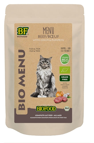 Biofood Bio-Lebensmittel Bio-Katzenfleisch Menü-Beutel 20X100 GR