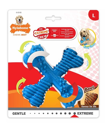 Nylabone Extrem Kauen X-Bone Rindfleisch Blau TOT 23 KG