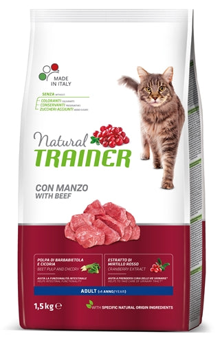 Natural Trainer Katze Erwachsenes Rindfleisch 1,5 KG