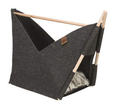 Trixie Katze Korb Zelt Elise Mit Kissen Filz Anthrazit 63X30X44 CM