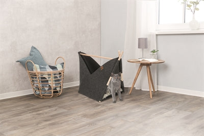 Trixie Katze Korb Zelt Elise Mit Kissen Filz Anthrazit 63X30X44 CM