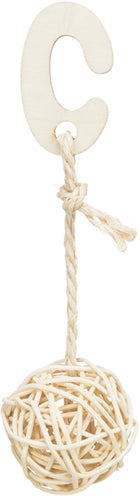 Trixie 3 Rattankugeln Mit Glocke Am Seil Natur 24 CM