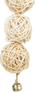 Trixie 3 Rattankugeln Mit Glocke Am Seil Natur 24 CM