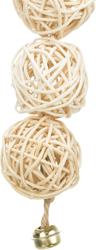 Trixie 3 Rattankugeln Mit Glocke Am Seil Natur 24 CM