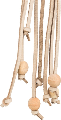 Trixie Schnürsenkel Leder Mit Holzperlen Natur 50 CM