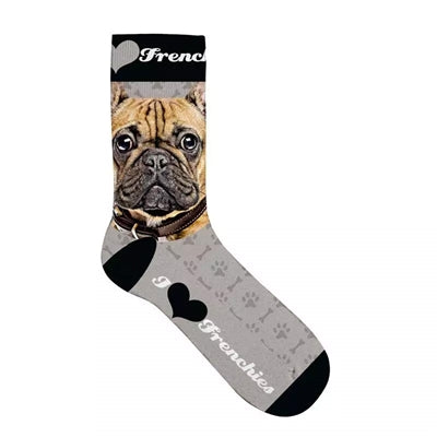 Plenty Gifts Socken Französische Bulldogge Grau