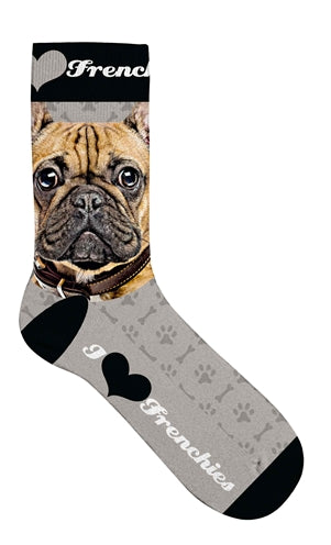 Plenty Gifts Socken Französische Bulldogge Grau