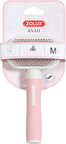 Zolux Anah Slicker Brush Soft Rosa/Weiss M 9X4X17 CM