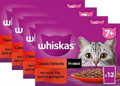 Whiskas Whis Multipack-Beutel Seniorenfleischauswahl In Sosse 4X12X85 GR