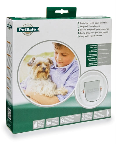 Petsafe Katzenklappe Grosse Katze / Kleiner Hund Weiss 4 Positionen 280