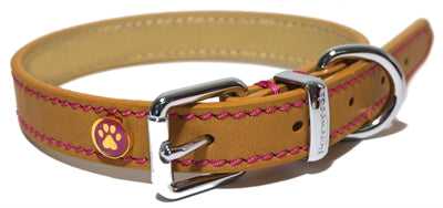 Rosewood Luxus-Lederhalsband Hund Leder Luxus-Sand