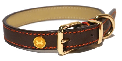 Rosewood Luxus-Lederhalsband Hund Leder Luxus Braun