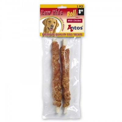 Antos Gepresste Rolle Weisses Huhn 2 STÜCK 8 ZOLL 20,5 CM