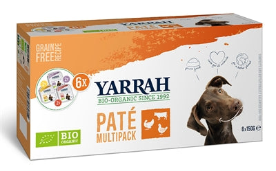 Yarrah Bio-Hund Multipack Pastete Pute / Huhn / Rind 6X150 GR