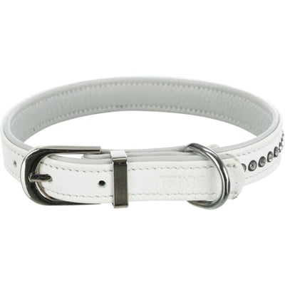 Trixie Hundehalsband Active Comfort Mit Strasssteinen Leder Weiss