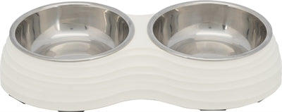 Trixie Hundefutternapf Trixie Doppelt Melamin / Edelstahl Weiss