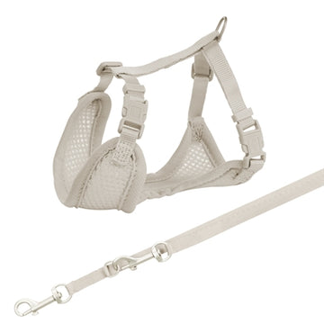 Trixie Junior Welpengeschirr Weich Mit Gurt Hellgrau 26-34X1 CM / 2 MTR