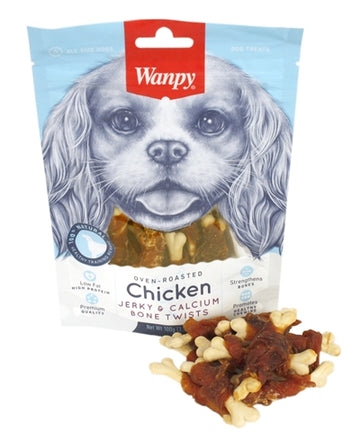 Wanpy Ofengeröstetes Hühnerfleisch / Kalzium-Knochen-Twistswanpy Jerky 100 GR