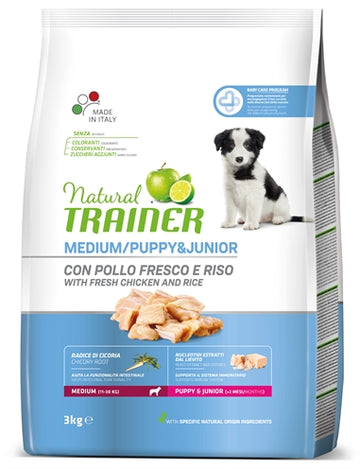 Natural Trainer Hund Welpe / Junior Medium Huhn