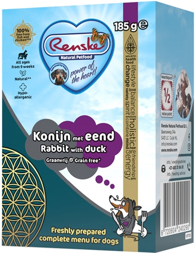 Renske Frisch Zubereitete Mahlzeit Ente Kaninchen Getreidefrei 24X185 GR