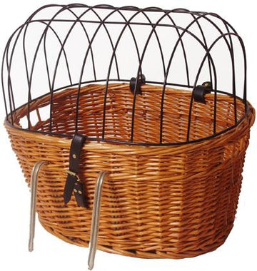 Markenlos Fahrradkorb Schilfrohr Vorne + Metallträger 40x50x44 cm